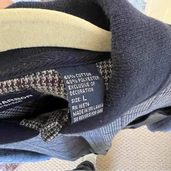 Vintage Pullover 3/4 Button Up Collar Mens Safe Harbor Sportswear Large Plaid - Picture 6 of 7